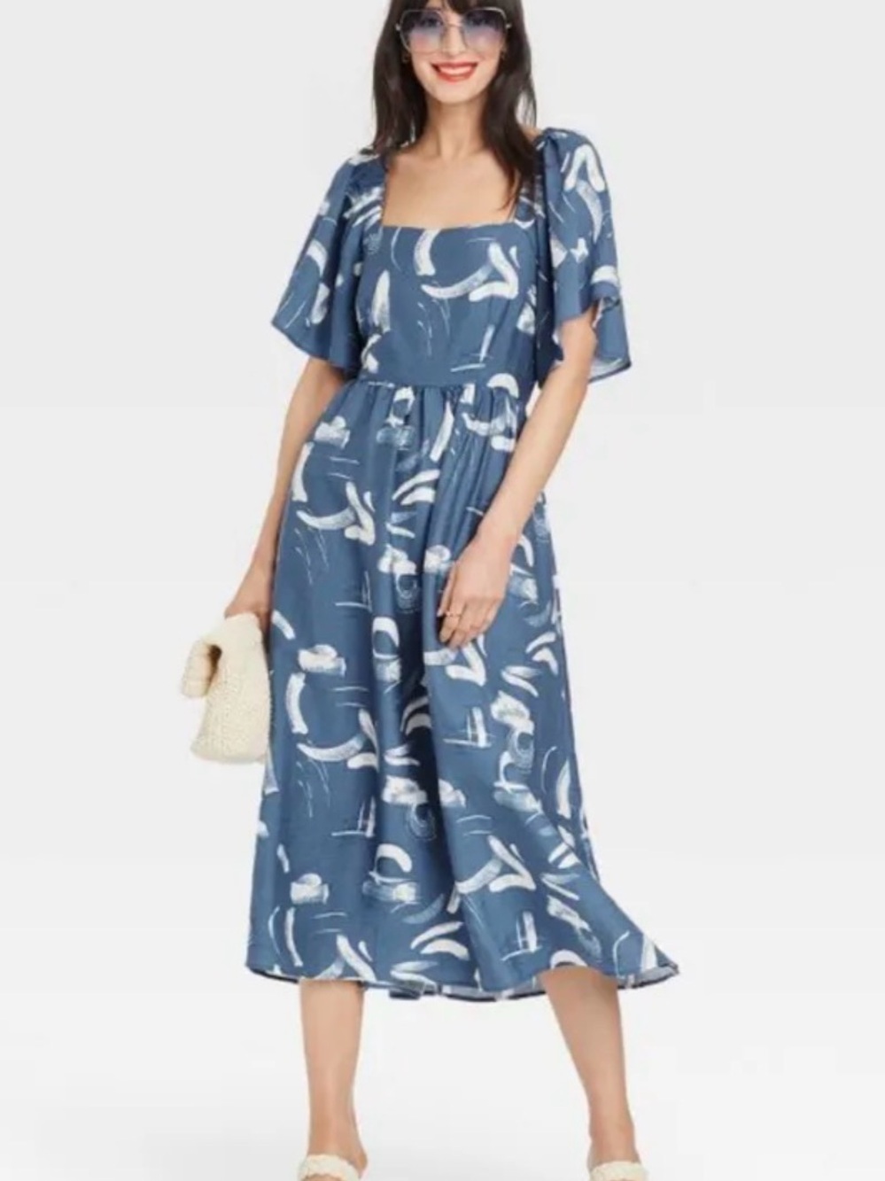 NWT Target A New Day Women's Flutter Short Sleeve Tie-Back Dress, XS
